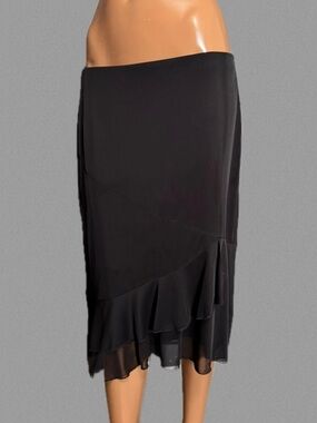 Le Chateau Vintage Y2K Flowy Grunge Goth Fairy Black Skirt